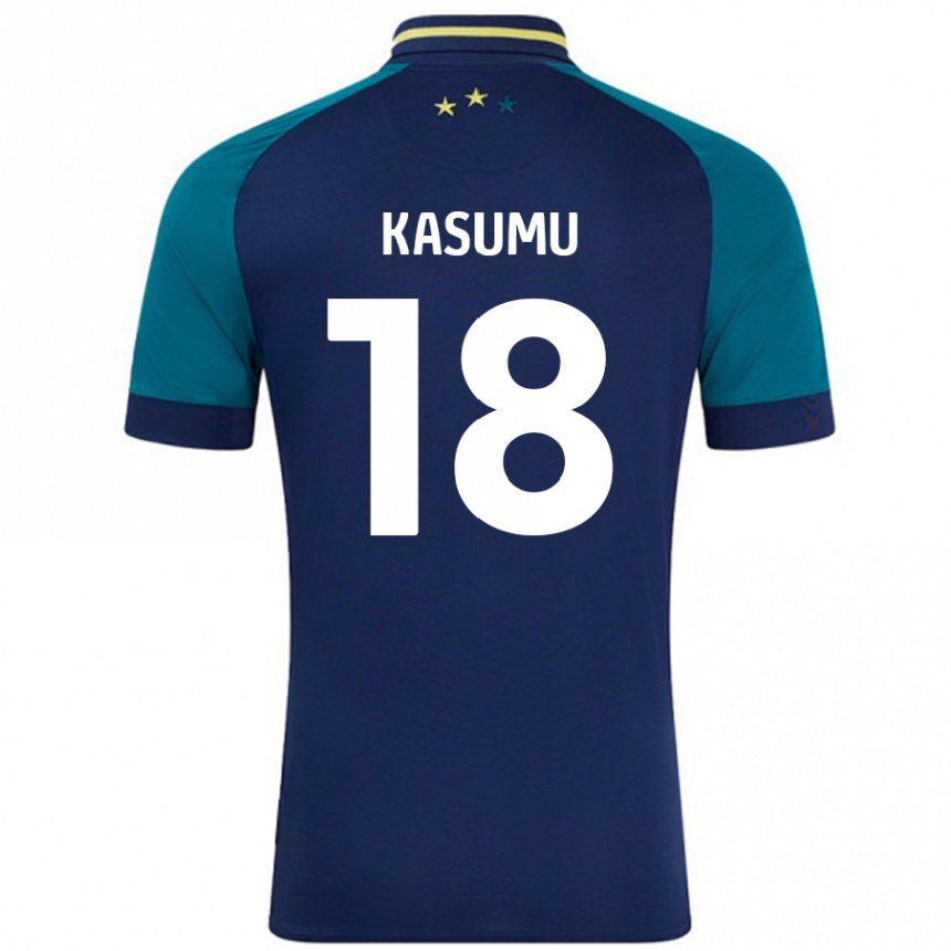 Női Labdarúgás David Kasumu #18 Navy Sötétzöld Idegenbeli Jersey 2024/25 Mez Póló Ing