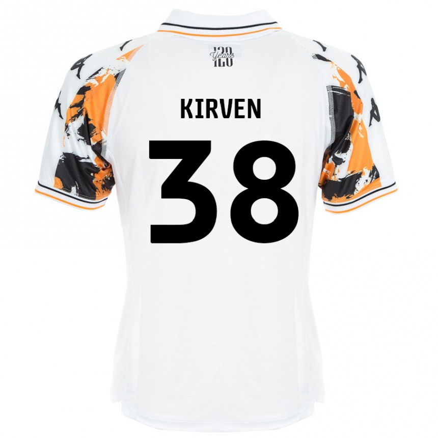 Női Labdarúgás Tess Kirven #38 Fehér Idegenbeli Jersey 2024/25 Mez Póló Ing