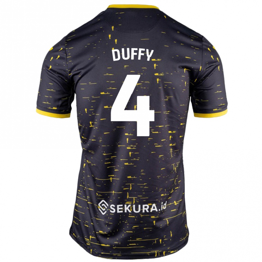 Női Labdarúgás Shane Duffy #4 Fekete Sárga Idegenbeli Jersey 2024/25 Mez Póló Ing