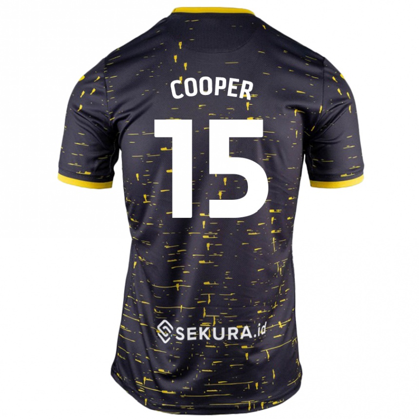 Női Labdarúgás Naomi Cooper #15 Fekete Sárga Idegenbeli Jersey 2024/25 Mez Póló Ing