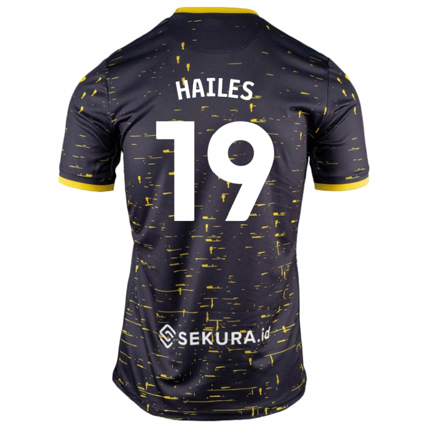 Női Labdarúgás Lauren Hailes #19 Fekete Sárga Idegenbeli Jersey 2024/25 Mez Póló Ing