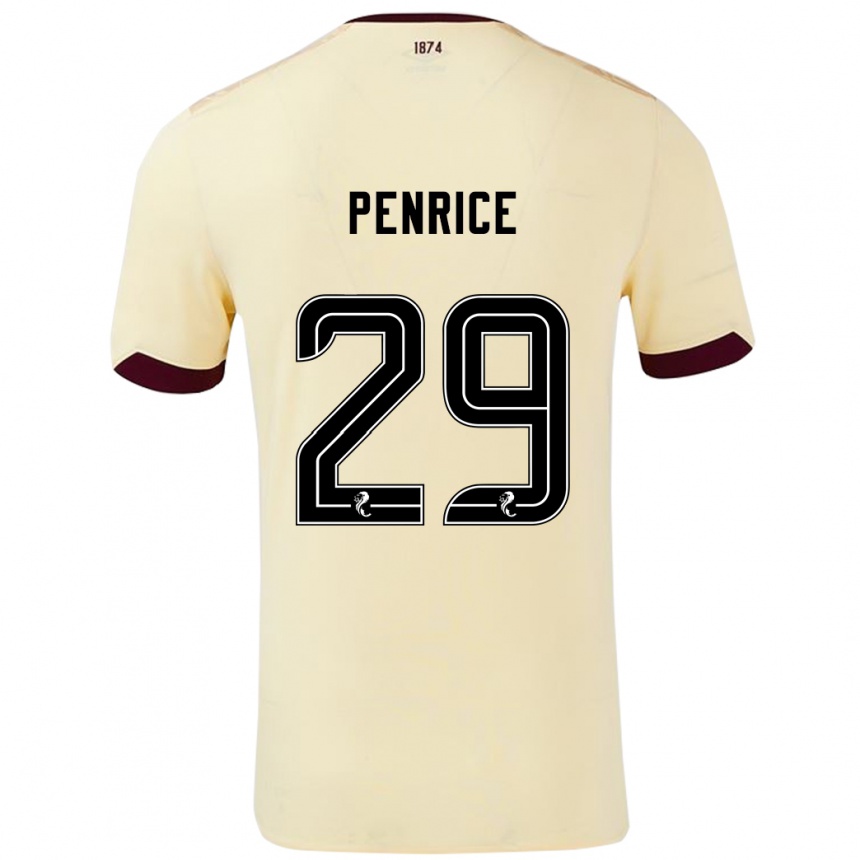 Női Labdarúgás James Penrice #29 Krémes Bordó Idegenbeli Jersey 2024/25 Mez Póló Ing