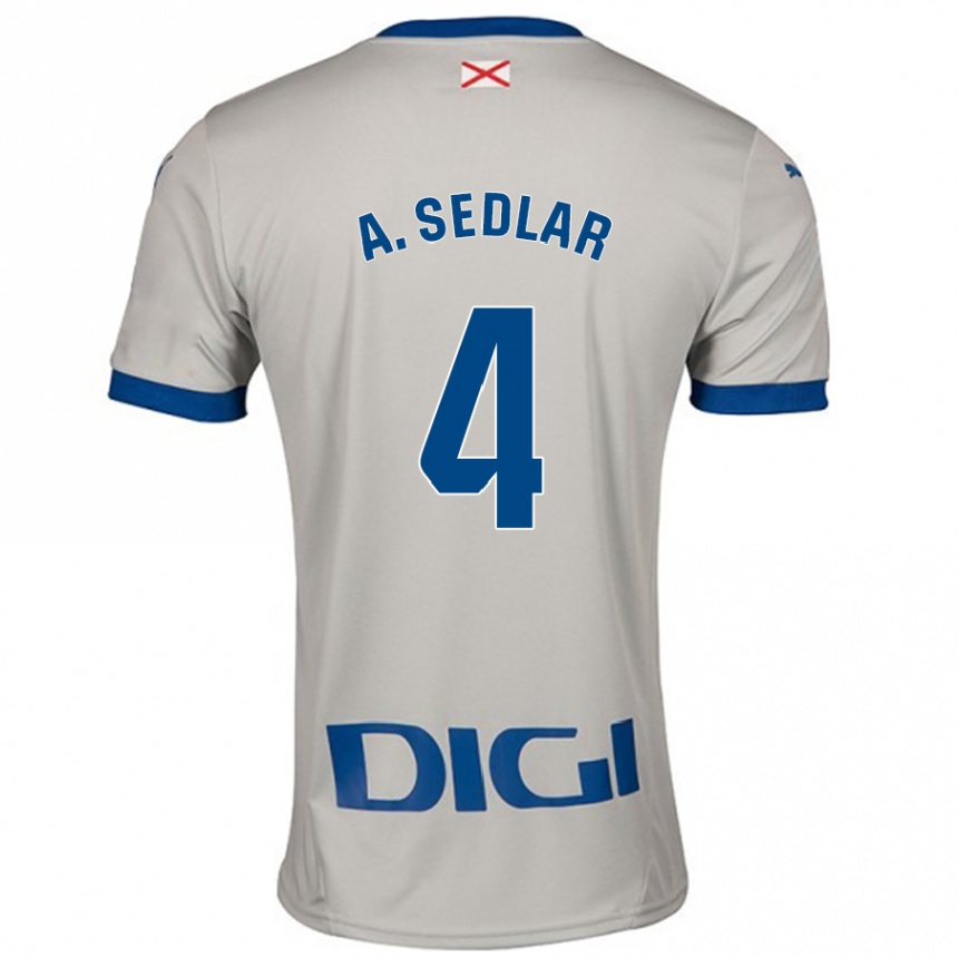 Női Labdarúgás Aleksandar Sedlar #4 Világos Szürke Idegenbeli Jersey 2024/25 Mez Póló Ing