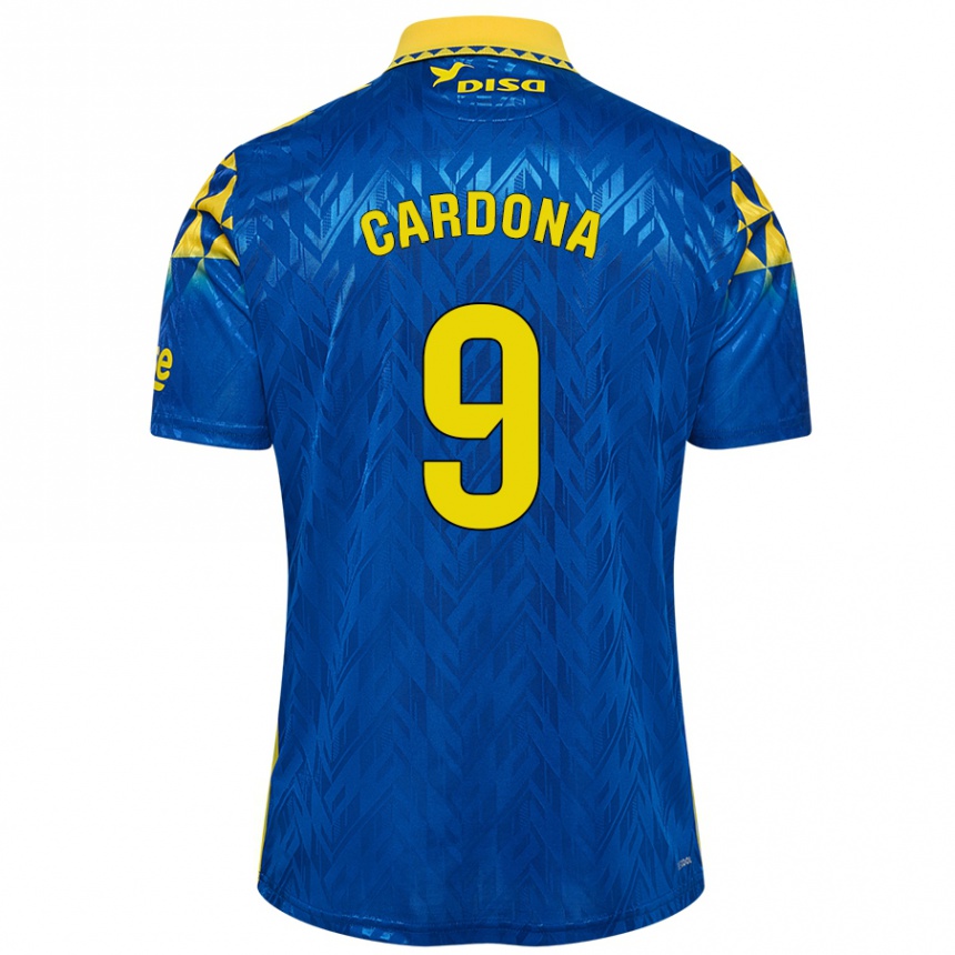 Női Labdarúgás Marc Cardona #9 Kék Sárga Idegenbeli Jersey 2024/25 Mez Póló Ing