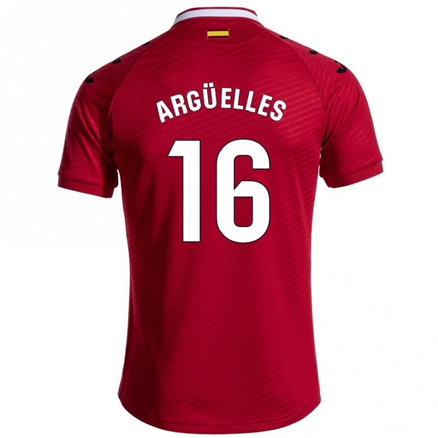 Női Labdarúgás David Argüelles #16 Sötét Vörös Idegenbeli Jersey 2024/25 Mez Póló Ing