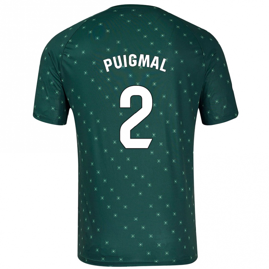 Női Labdarúgás Arnau Puigmal #2 Sötétzöld Idegenbeli Jersey 2024/25 Mez Póló Ing