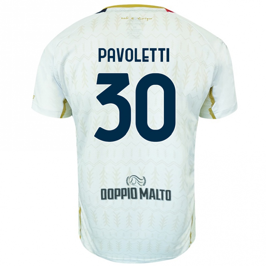 Női Labdarúgás Leonardo Pavoletti #30 Fehér Idegenbeli Jersey 2024/25 Mez Póló Ing