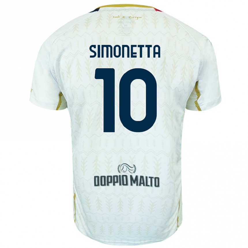 Női Labdarúgás Jacopo Simonetta #10 Fehér Idegenbeli Jersey 2024/25 Mez Póló Ing