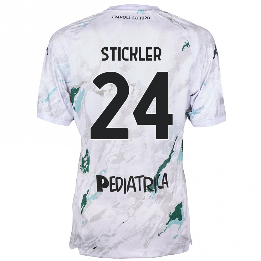 Női Labdarúgás Mateo Stickler #24 Szürke Idegenbeli Jersey 2024/25 Mez Póló Ing