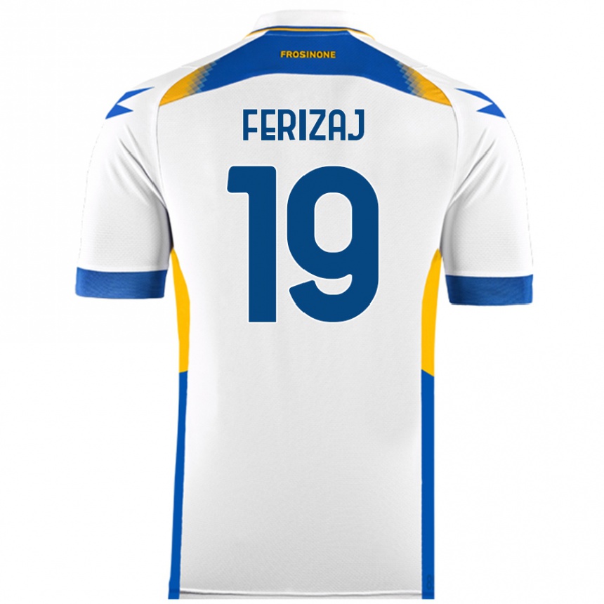 Női Labdarúgás Justin Ferizaj #19 Fehér Idegenbeli Jersey 2024/25 Mez Póló Ing