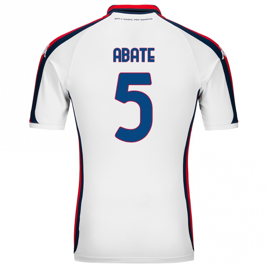 Női Labdarúgás Giada Abate #5 Fehér Idegenbeli Jersey 2024/25 Mez Póló Ing