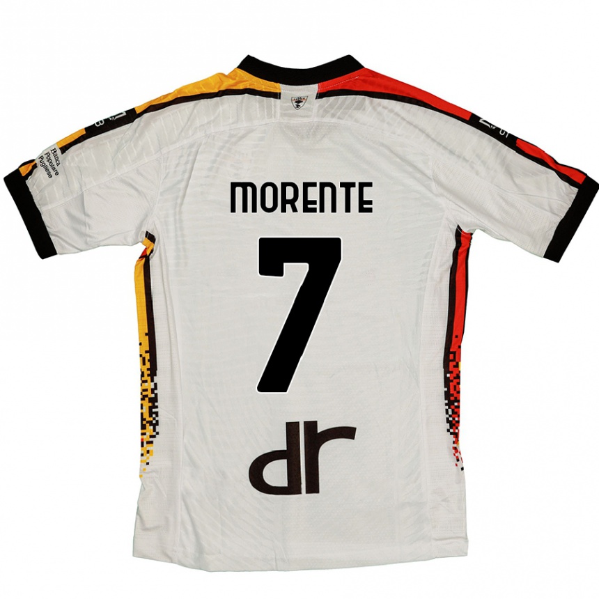 Női Labdarúgás Tete Morente #7 Fehér Fekete Idegenbeli Jersey 2024/25 Mez Póló Ing