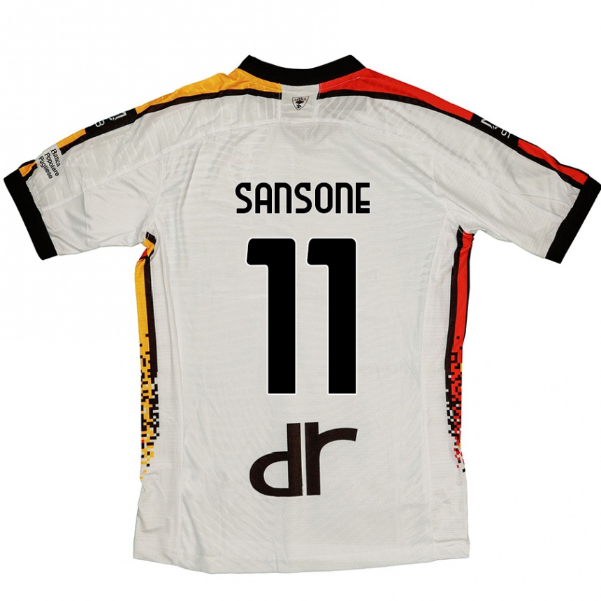 Női Labdarúgás Nicola Sansone #11 Fehér Fekete Idegenbeli Jersey 2024/25 Mez Póló Ing