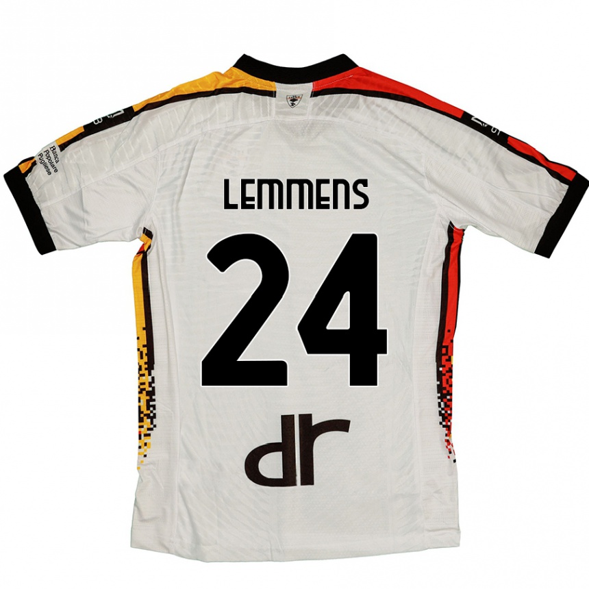 Női Labdarúgás Mats Lemmens #24 Fehér Fekete Idegenbeli Jersey 2024/25 Mez Póló Ing