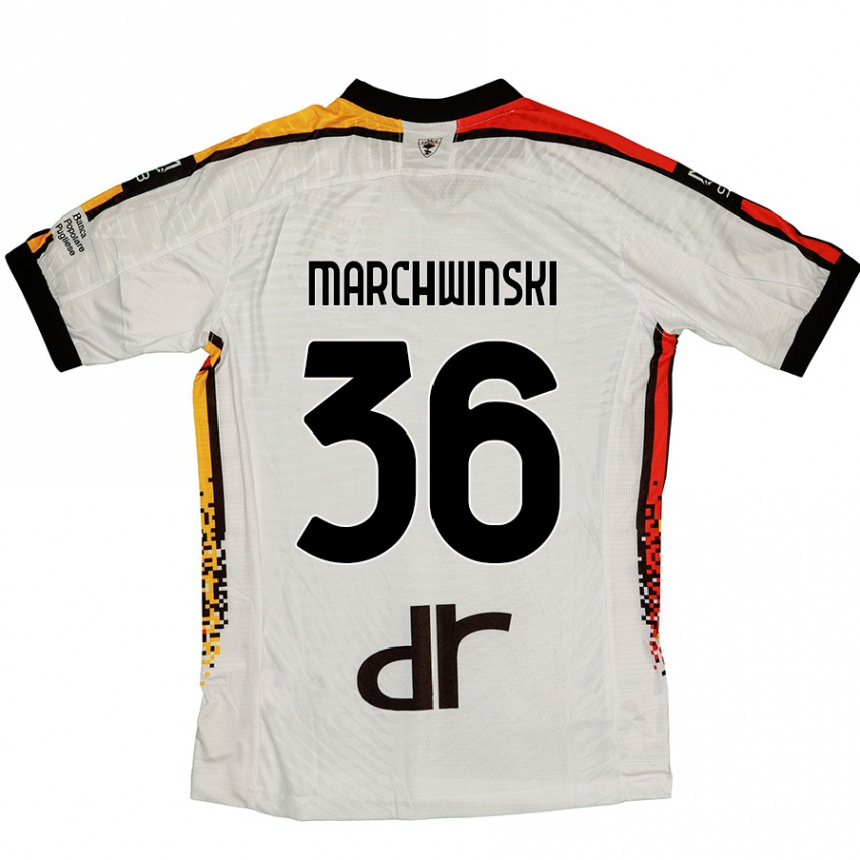 Női Labdarúgás Filip Marchwinski #36 Fehér Fekete Idegenbeli Jersey 2024/25 Mez Póló Ing