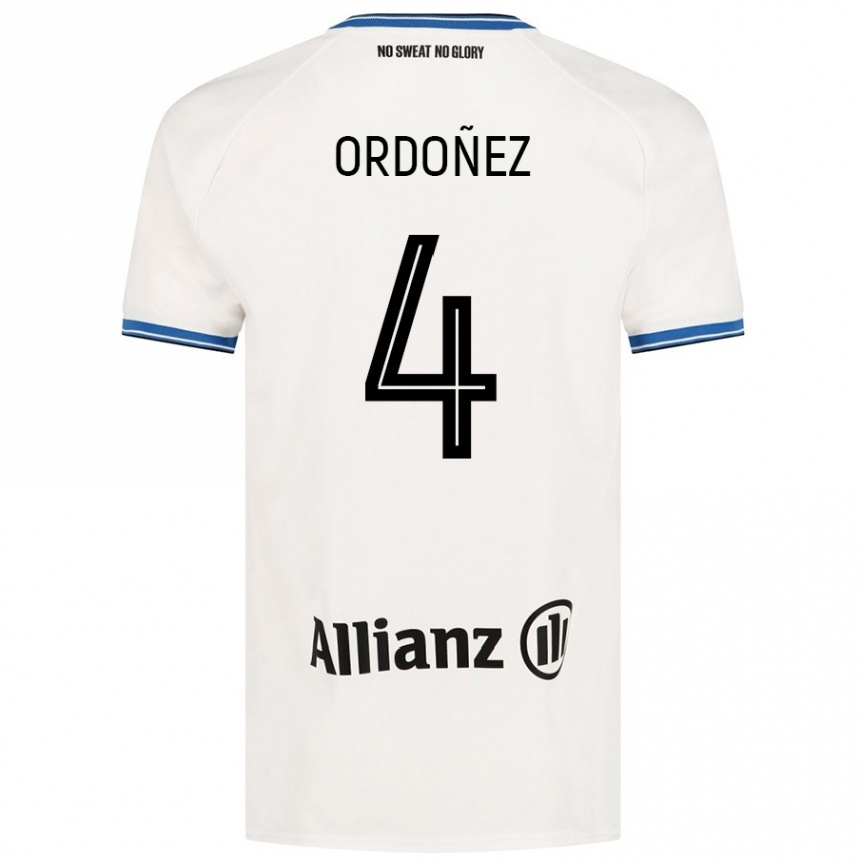 Női Labdarúgás Joel Ordóñez #4 Fehér Idegenbeli Jersey 2024/25 Mez Póló Ing