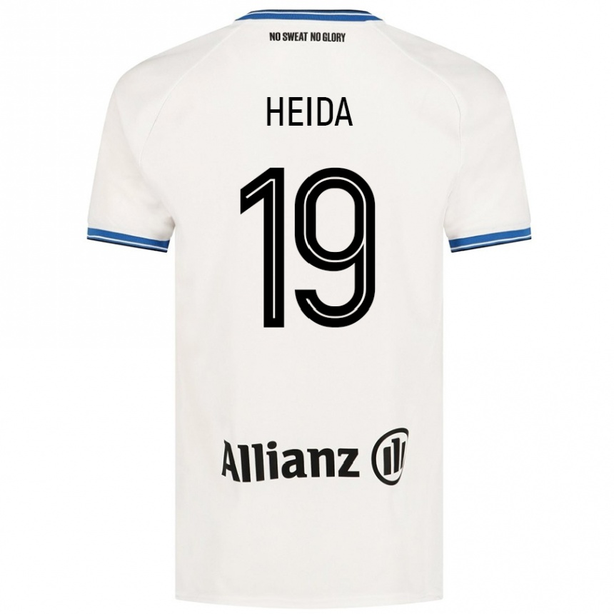 Női Labdarúgás Jade Heida #19 Fehér Idegenbeli Jersey 2024/25 Mez Póló Ing