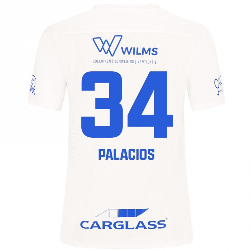 Női Labdarúgás Adrián Palacios #34 Fehér Idegenbeli Jersey 2024/25 Mez Póló Ing