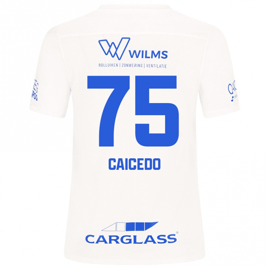 Női Labdarúgás Alfred Caicedo #75 Fehér Idegenbeli Jersey 2024/25 Mez Póló Ing