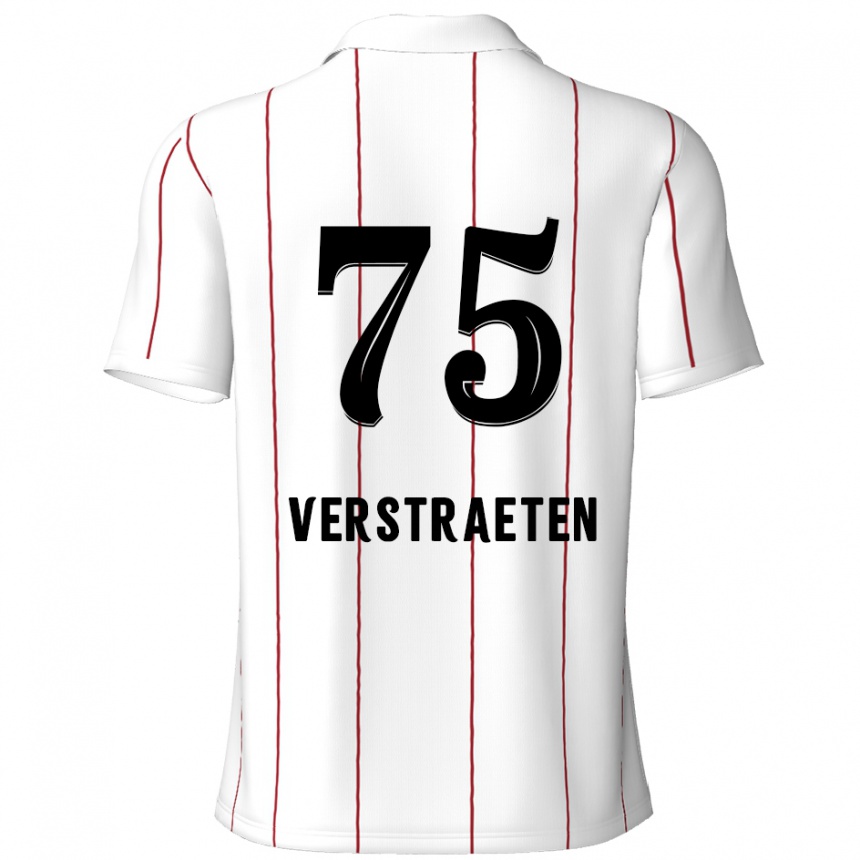 Női Labdarúgás Andreas Verstraeten #75 Fehér Fekete Idegenbeli Jersey 2024/25 Mez Póló Ing