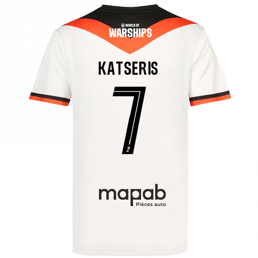 Női Labdarúgás Panos Katseris #7 Fehér Idegenbeli Jersey 2024/25 Mez Póló Ing