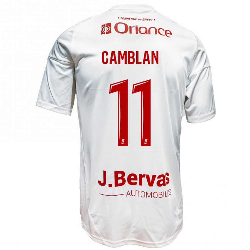 Női Labdarúgás Axel Camblan #11 Fehér Piros Idegenbeli Jersey 2024/25 Mez Póló Ing