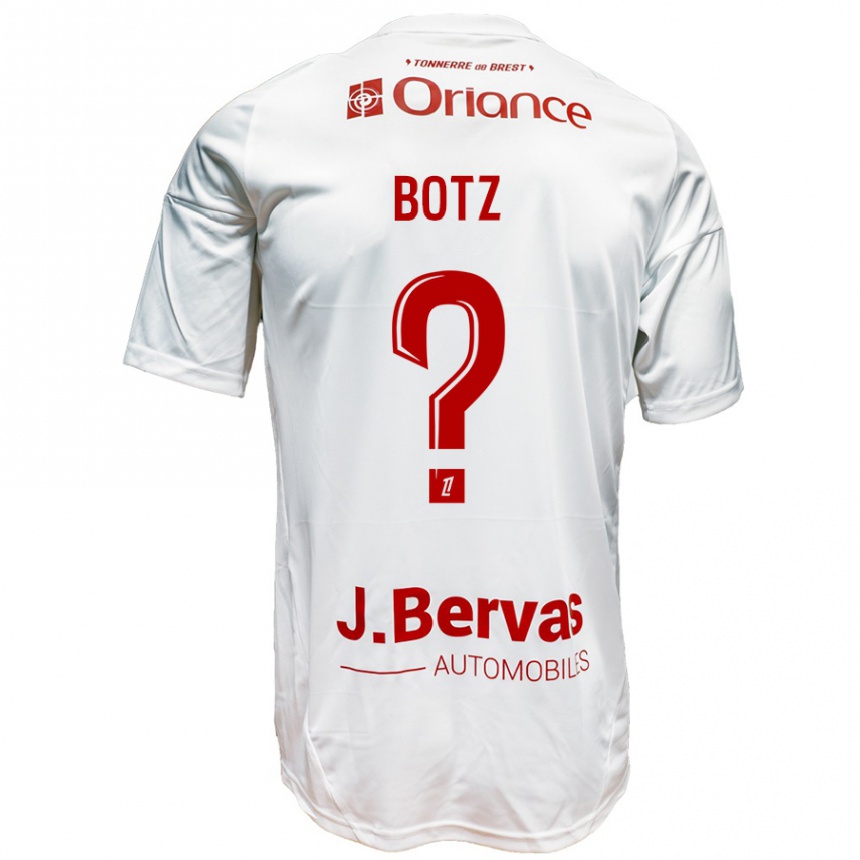 Női Labdarúgás Léo Botz #0 Fehér Piros Idegenbeli Jersey 2024/25 Mez Póló Ing