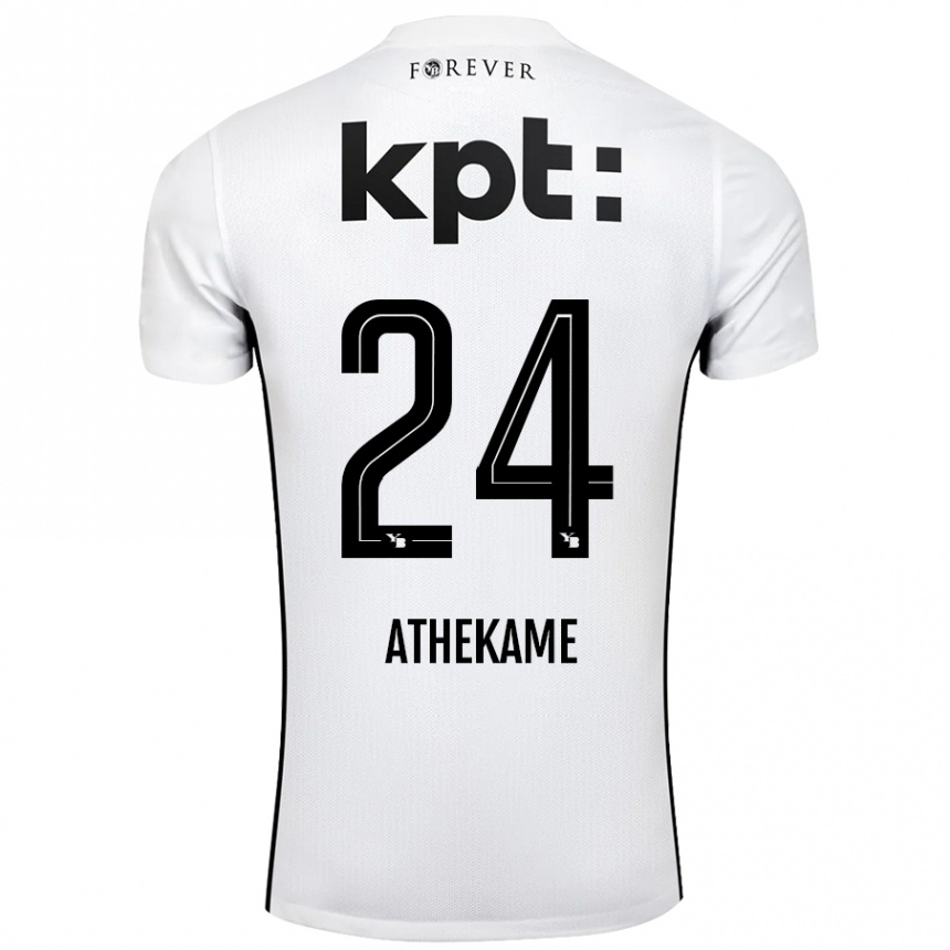 Női Labdarúgás Zachary Athekame #24 Fehér Fekete Idegenbeli Jersey 2024/25 Mez Póló Ing