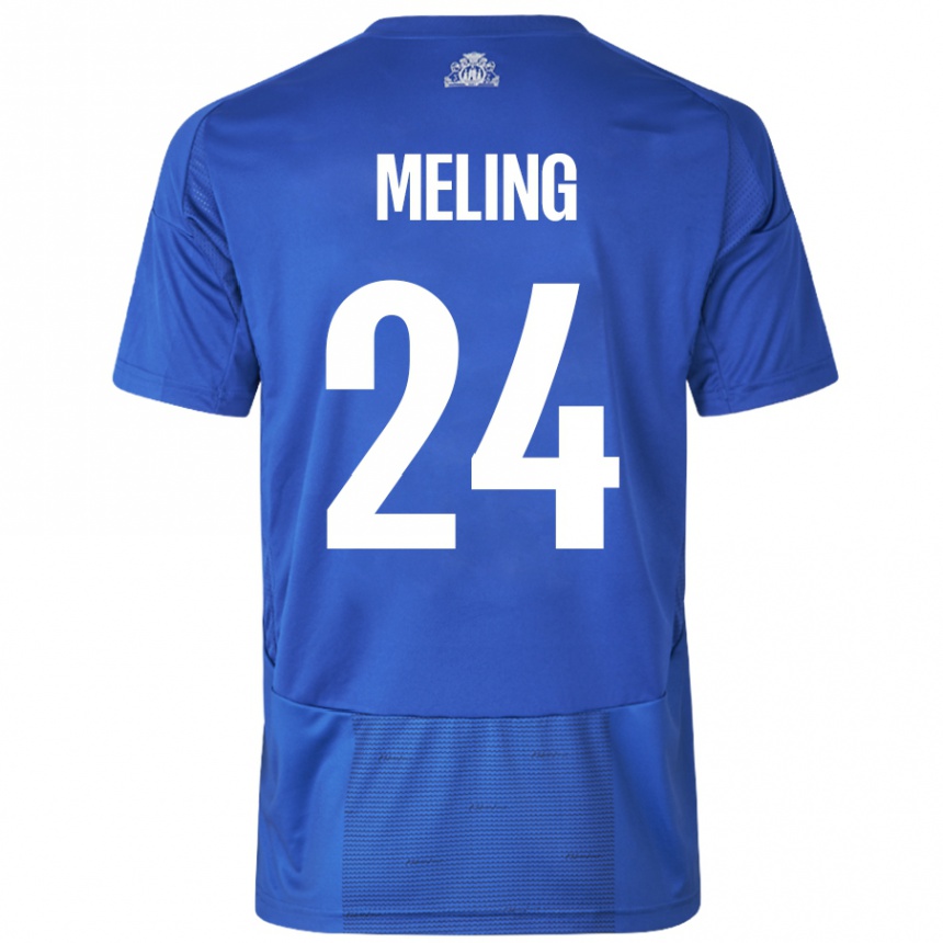 Női Labdarúgás Birger Meling #24 Fehér Kék Idegenbeli Jersey 2024/25 Mez Póló Ing